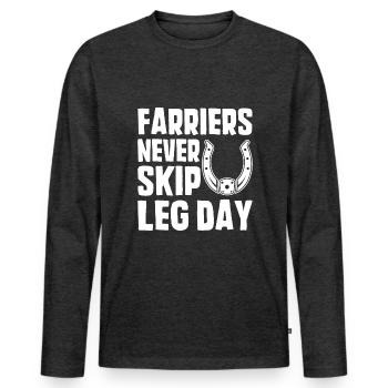 Farrier - Men's Premium Organic Long Sleeve Shirt - heather anthracite - Front - Nico (187cm)