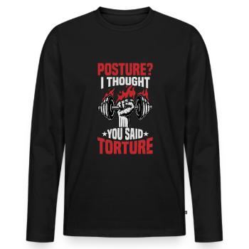 Personal trainer gym instructor - Men's Premium Organic Long Sleeve Shirt - black - Front - Nico (187cm)