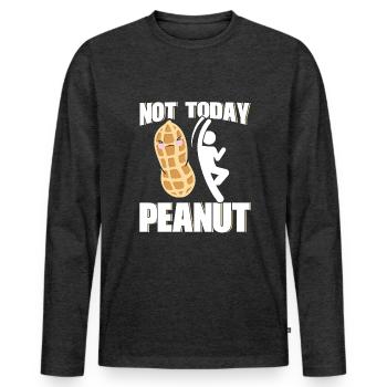 Peanut allergic allergy - Männer Premium Bio Langarmshirt - Anthrazit meliert - Vorne - Nico (187cm)