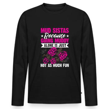 Mud Run Boue Sistas Mudder - T-shirt manches longues Premium bio Homme - noir - Devant - Nico (187cm)