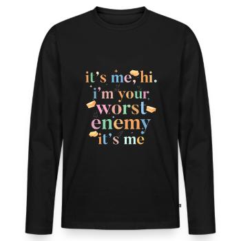 Gluten Allergy Celiac - Men's Premium Organic Long Sleeve Shirt - black - Front - Nico (187cm)