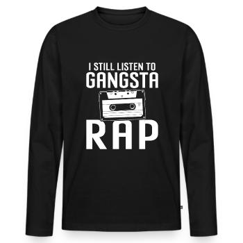 Gangsta Rap - Männer Premium Bio Langarmshirt - Schwarz - Vorne - Nico (187cm)