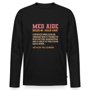 Medication Aide Med Aide - Männer Premium Bio Langarmshirt - Schwarz - Vorne - Nico (187cm)
