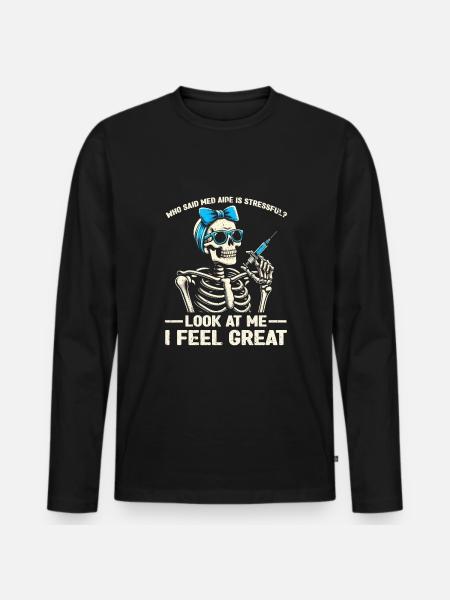 Medication Aide Med Aide - Männer Premium Bio Langarmshirt - Schwarz