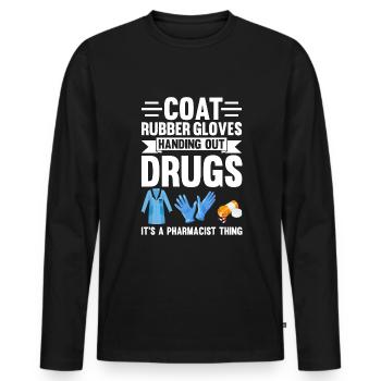 Pharmacist Pharmacy Tech - Männer Premium Bio Langarmshirt - Schwarz - Vorne - Nico (187cm)
