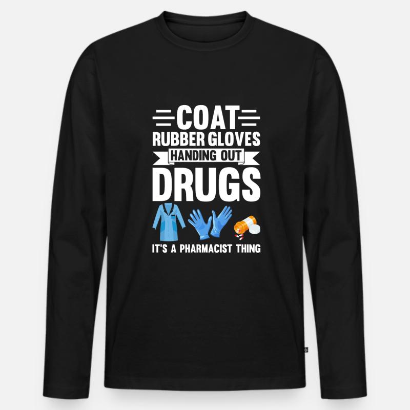 Pharmacist Pharmacy Tech - Men's Premium Organic Long Sleeve Shirt - black