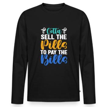 Pharmacist Pharmacy Tech - Men's Premium Organic Long Sleeve Shirt - black - Front - Nico (187cm)