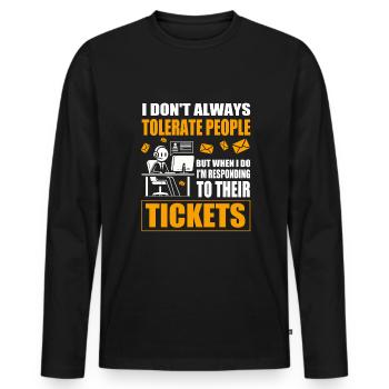 Help Desk Tech Support - Männer Premium Bio Langarmshirt - Schwarz - Vorne - Nico (187cm)