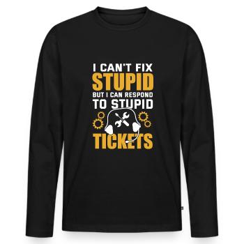 Help Desk Tech Support - Männer Premium Bio Langarmshirt - Schwarz - Vorne - Nico (187cm)