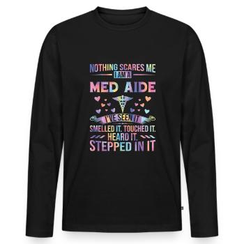 Medication Aide Med Aide - Männer Premium Bio Langarmshirt - Schwarz - Vorne - Nico (187cm)