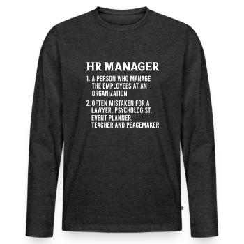 HR Human Resources Manager - Männer Premium Bio Langarmshirt - Anthrazit meliert - Vorne - Nico (187cm)