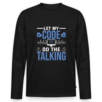 Medical Coder - Men's Premium Organic Long Sleeve Shirt - black - Front - Nico (187cm)