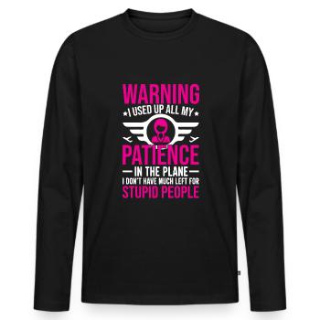 Fly Girl Stewardess Flight attendant - Männer Premium Bio Langarmshirt - Schwarz - Vorne - Nico (187cm)
