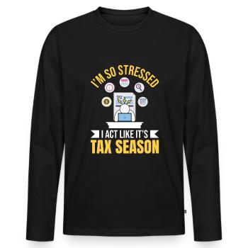 Accountant CPA Tax Preparer - Men's Premium Organic Long Sleeve Shirt - black - Front - Nico (187cm)
