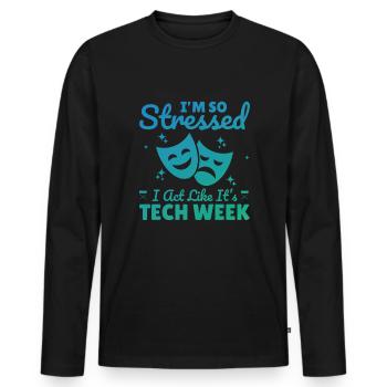 Metteur en scène de théâtre, technicien de théâtre - T-shirt manches longues Premium bio Homme - noir - Devant - Nico (187cm)