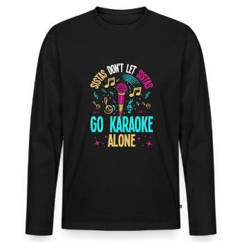 Chanteur de karaoké drôle - T-shirt manches longues Premium bio Homme - noir - Devant - Nico (187cm)