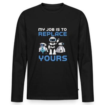 Robotic engineer robo week - Men's Premium Organic Long Sleeve Shirt - black - Front - Nico (187cm)