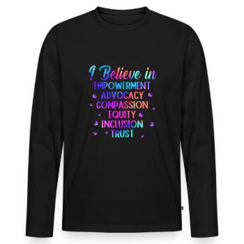Conseiller scolaire - T-shirt manches longues Premium bio Homme - noir - Devant - Nico (187cm)