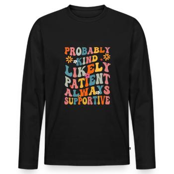 Conseiller scolaire - T-shirt manches longues Premium bio Homme - noir - Devant - Nico (187cm)