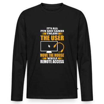 Help Desk Tech Support - Männer Premium Bio Langarmshirt - Schwarz - Vorne - Nico (187cm)
