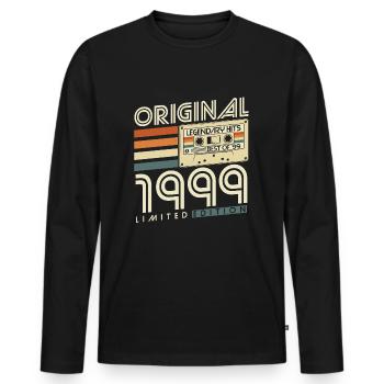 Original 1999 Vintage Vintage Rétro Anniversaire - T-shirt manches longues Premium bio Homme - noir - Devant - Nico (187cm)