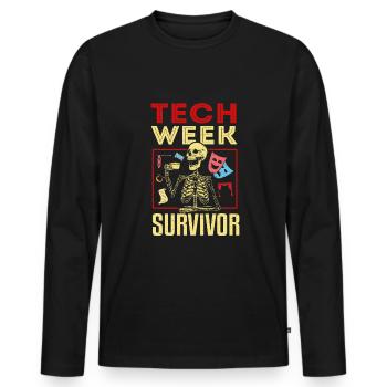 Metteur en scène de théâtre, technicien de théâtre - T-shirt manches longues Premium bio Homme - noir - Devant - Nico (187cm)