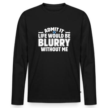 Ophtalmologie Ophtalmologiste drôle - T-shirt manches longues Premium bio Homme - noir - Devant - Nico (187cm)
