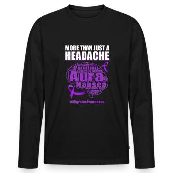 Migraine Warrior - Männer Premium Bio Langarmshirt - Schwarz - Vorne - Nico (187cm)