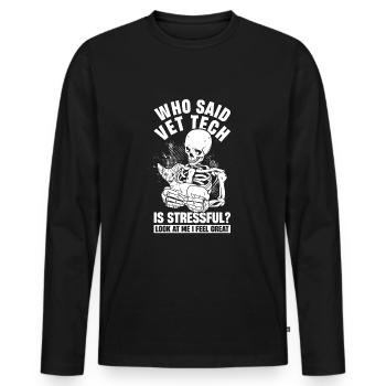 Technicien vétérinaire technicien vétérinaire - T-shirt manches longues Premium bio Homme - noir - Devant - Nico (187cm)