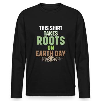 Earth Day - Männer Premium Bio Langarmshirt - Schwarz - Vorne - Nico (187cm)
