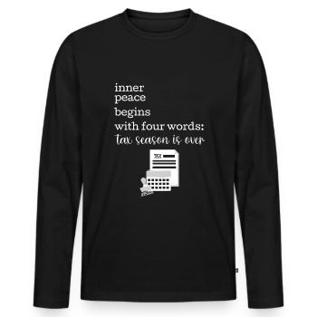Accountant CPA Tax Preparer - Men's Premium Organic Long Sleeve Shirt - black - Front - Nico (187cm)