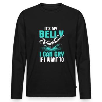 Bellyflop Belly Flop - Men's Premium Organic Long Sleeve Shirt - black - Front - Nico (187cm)