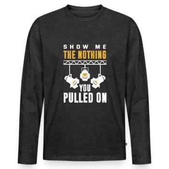 Funny Lighting Technician - Men's Premium Organic Long Sleeve Shirt - heather anthracite - Front - Nico (187cm)