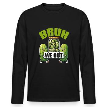 Cornichon drôle - T-shirt manches longues Premium bio Homme - noir - Devant - Nico (187cm)