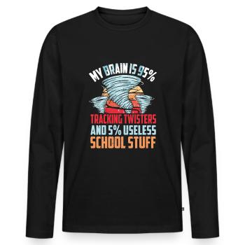 Storm chasing meteorologist tornado boy - Men's Premium Organic Long Sleeve Shirt - black - Front - Nico (187cm)