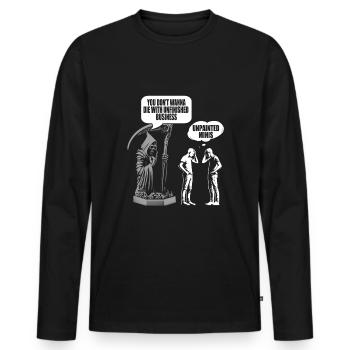 Peintre de figurines de jeux de guerre sur table - T-shirt manches longues Premium bio Homme - noir - Devant - Nico (187cm)