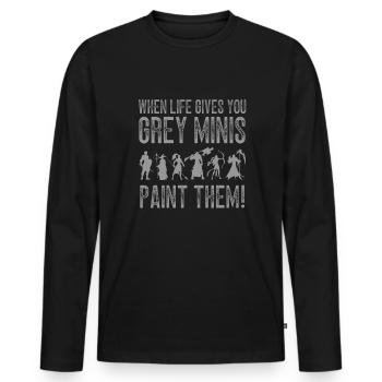 Peintre de figurines de jeux de guerre sur table - T-shirt manches longues Premium bio Homme - noir - Devant - Nico (187cm)