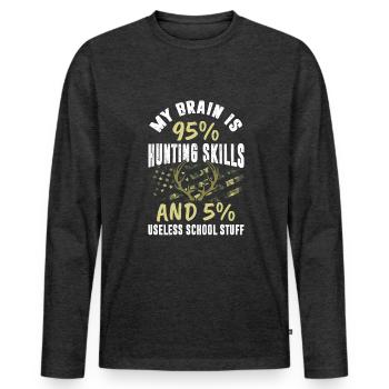 Hunting kid - Männer Premium Bio Langarmshirt - Anthrazit meliert - Vorne - Nico (187cm)