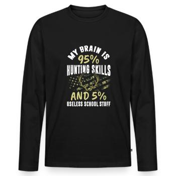 Hunting kid - Männer Premium Bio Langarmshirt - Schwarz - Vorne - Nico (187cm)