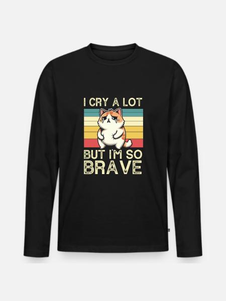 Tummy Ache Survivor - Männer Premium Bio Langarmshirt - Schwarz