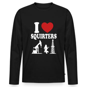 Oilfield Trash Funny Oil Rig Worker - Männer Premium Bio Langarmshirt - Schwarz - Vorne - Nico (187cm)