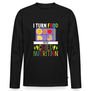 Lunch Lady First day of school - Men's Premium Organic Long Sleeve Shirt - black - Front - Nico (187cm)