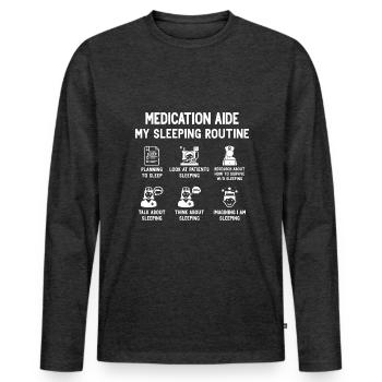 Medication Aide Med Aide - Männer Premium Bio Langarmshirt - Anthrazit meliert - Vorne - Nico (187cm)
