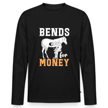 Farrier - Men's Premium Organic Long Sleeve Shirt - black - Front - Nico (187cm)