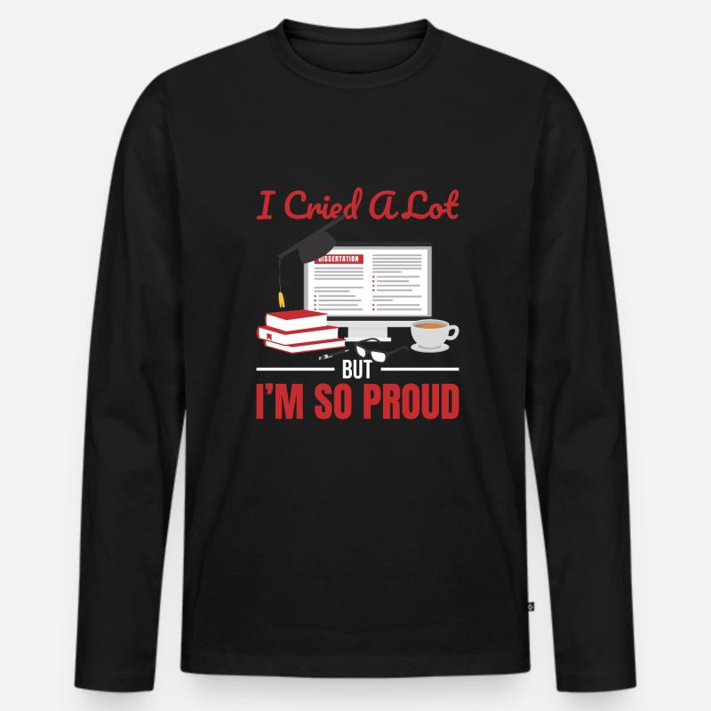Dissertation defended - Men's Premium Organic Long Sleeve Shirt - black