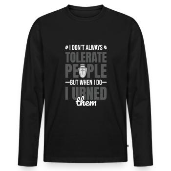 Funeral director Cremation mortician - Men's Premium Organic Long Sleeve Shirt - black - Front - Nico (187cm)