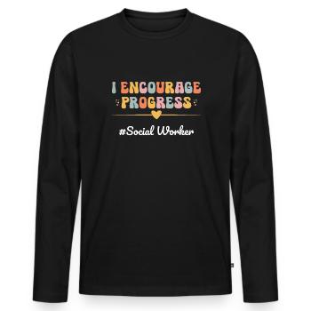 School social worker street worker - Männer Premium Bio Langarmshirt - Schwarz - Vorne - Nico (187cm)