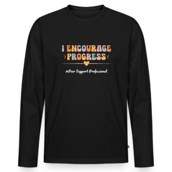 Peer Support Specialist PSS - Männer Premium Bio Langarmshirt - Schwarz - Vorne - Nico (187cm)