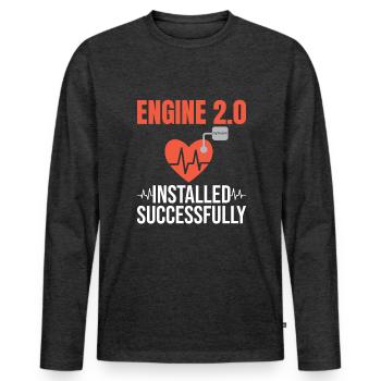 Heart attack survivor surgery recovery - Men's Premium Organic Long Sleeve Shirt - heather anthracite - Front - Nico (187cm)