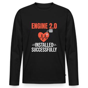 Heart attack survivor surgery recovery - Männer Premium Bio Langarmshirt - Schwarz - Vorne - Nico (187cm)
